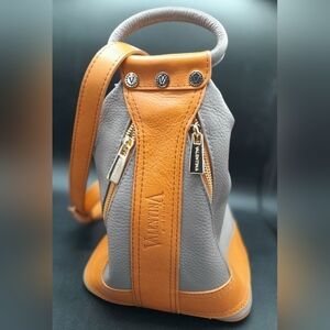 Valentina Designer Viola Italy Castellani Leather convertible backpack bag purse